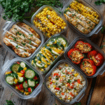 One-Pan Chicken, Rice & Veggie Meal Prep Bowls (Budget-Friendly Summer Recipe!)