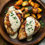 Chicken Steak with White Garlic Sauce