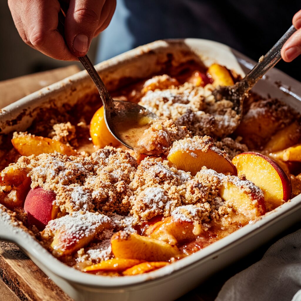 Sourdough Peach Cobbler