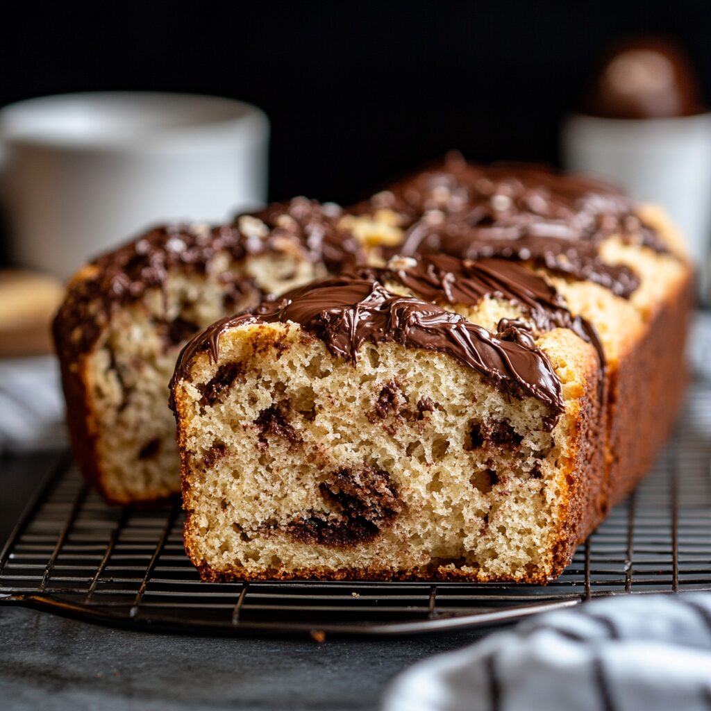 Nutella Chunks Banana Loaf moist and fluffy