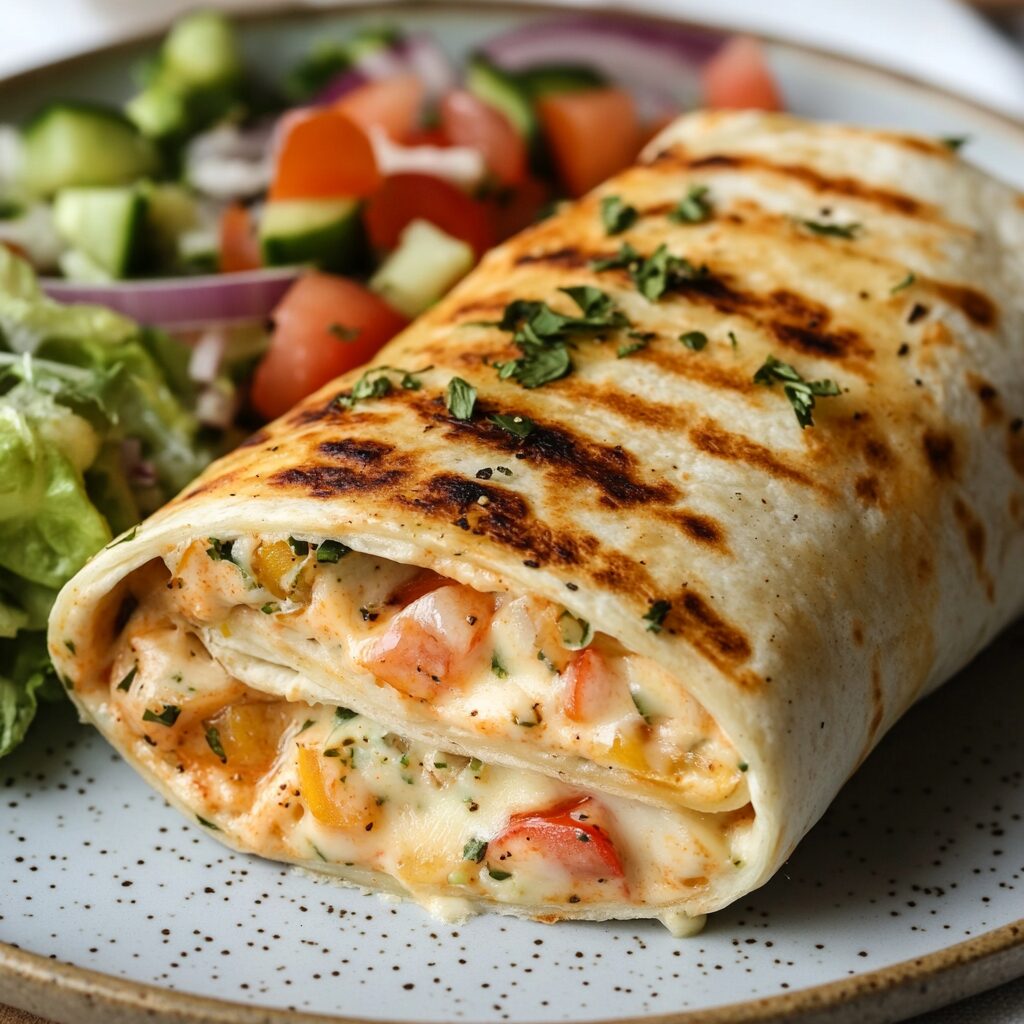 Cheesy Garlic Chicken Wraps Recipes