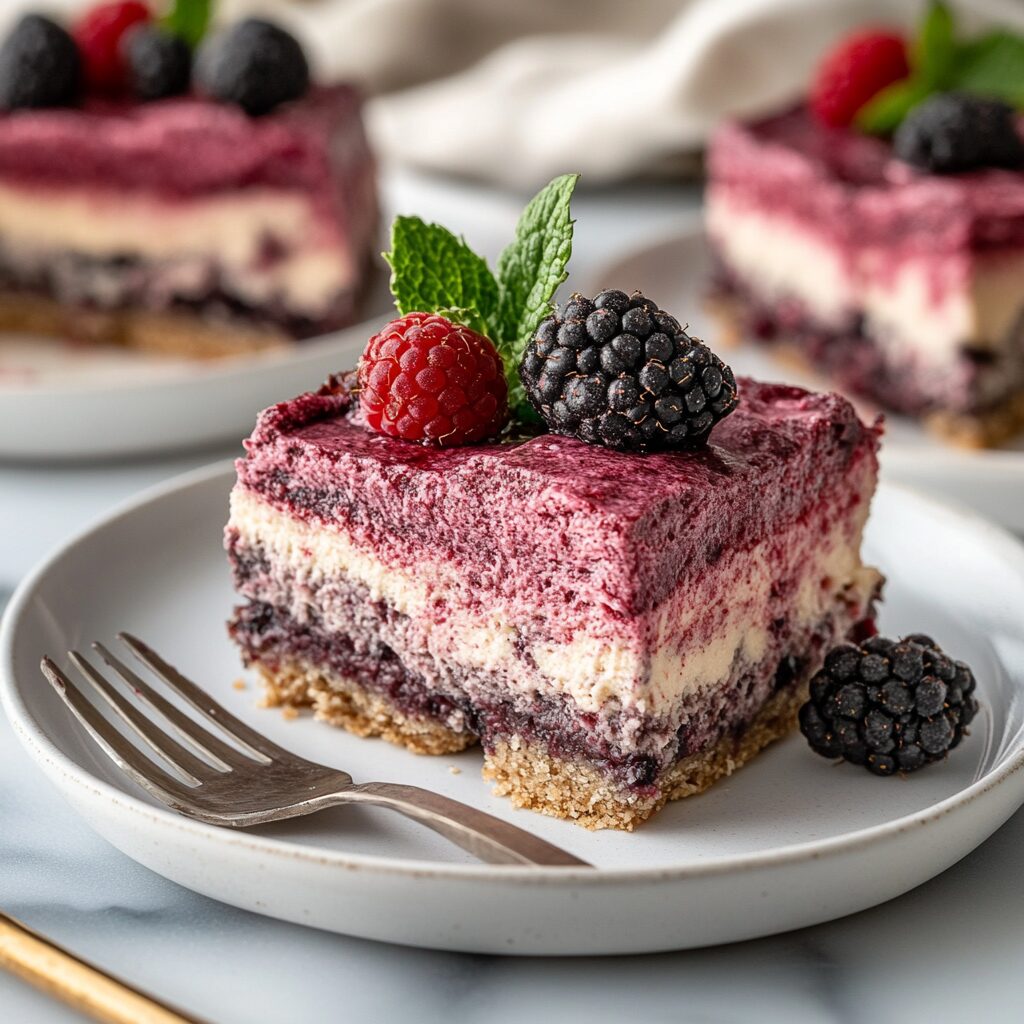 Black Raspberry Cheesecake Bars