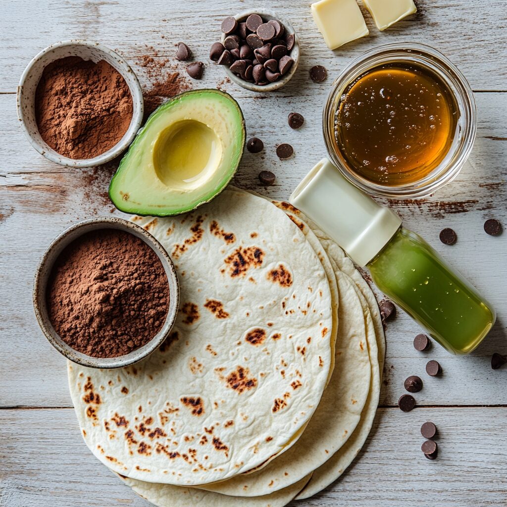 Chocolate Avocado Mousse Tortilla Cups