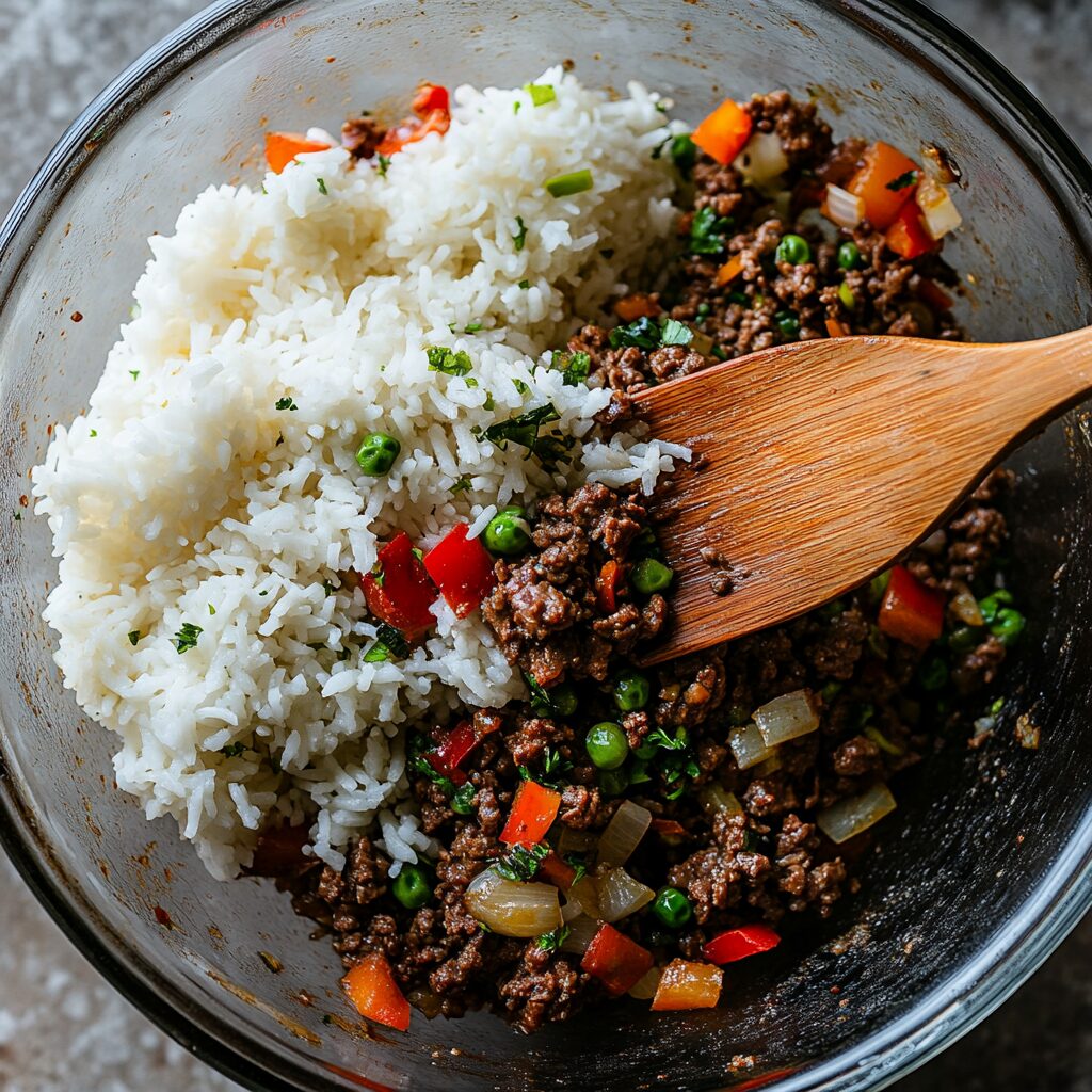 one pan queso steak and rice