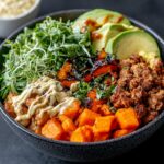 sweet potato burger bowl meal prep