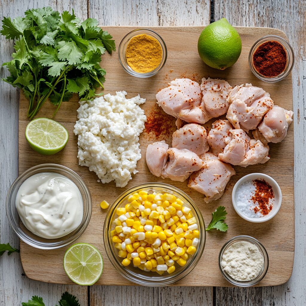 street corn chicken rice bowl