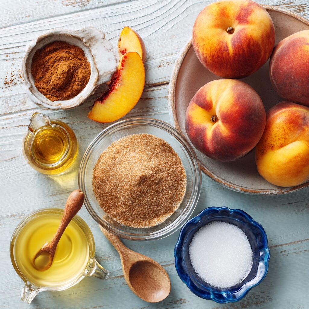 baked cinnamon sugar peaches
