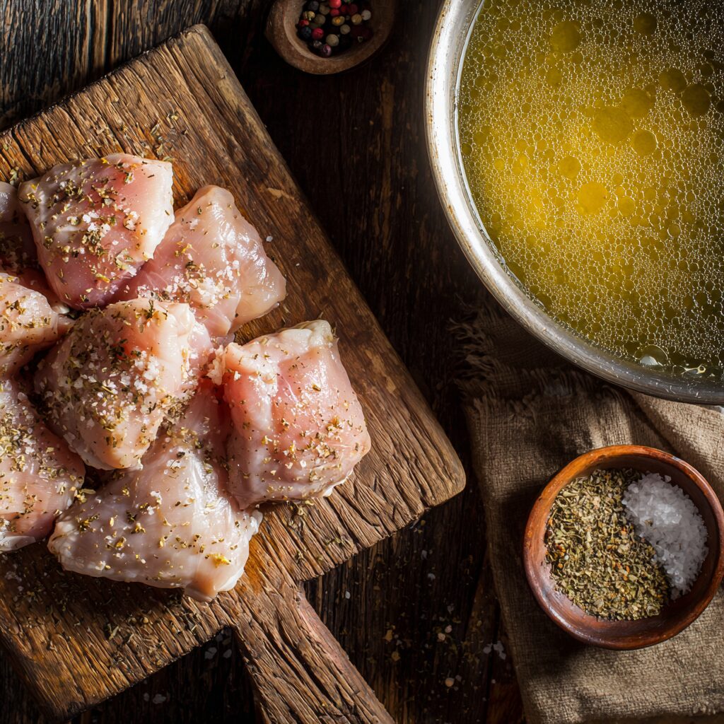 Garlic Butter Chicken Bites with Creamy Parmesan Pasta
