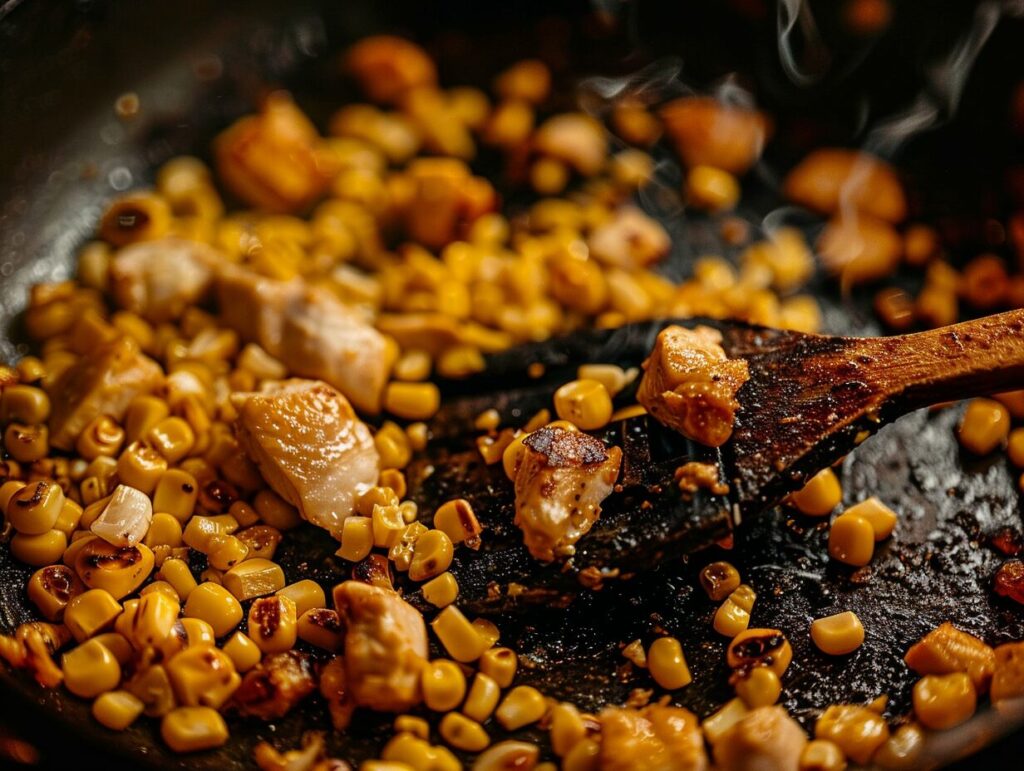 street corn chicken rice bowl